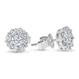 Diamond Cluster Stud Earrings, 1.44 ct - R&R Jewelers 