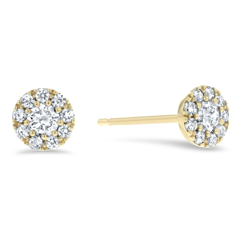 Diamond Cluster Stud Earrings, 0.31 ct - R&R Jewelers 