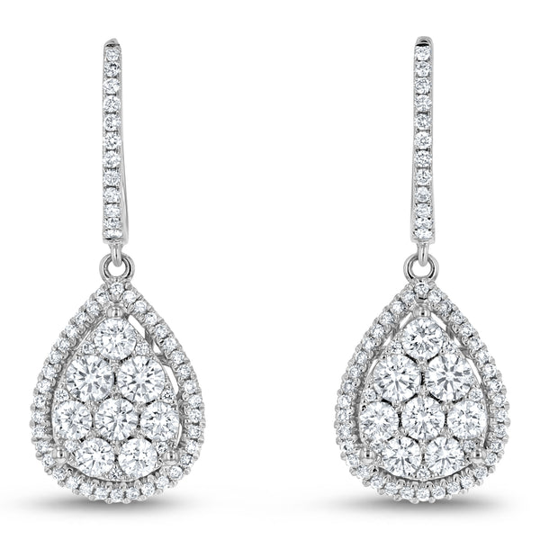 Pear Shape Diamond Drop Earrings - R&R Jewelers 