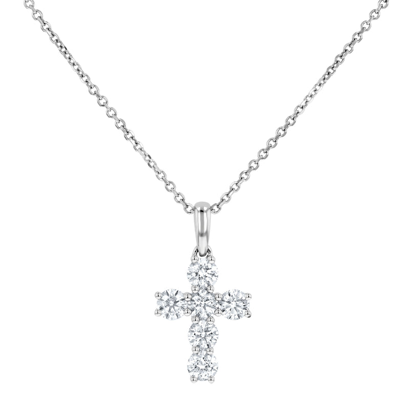 Round Brilliant Diamond Cross, 1.11 Carats - R&R Jewelers 