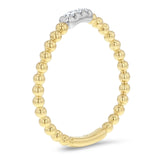 Curved Beaded Diamond Ring - R&R Jewelers 