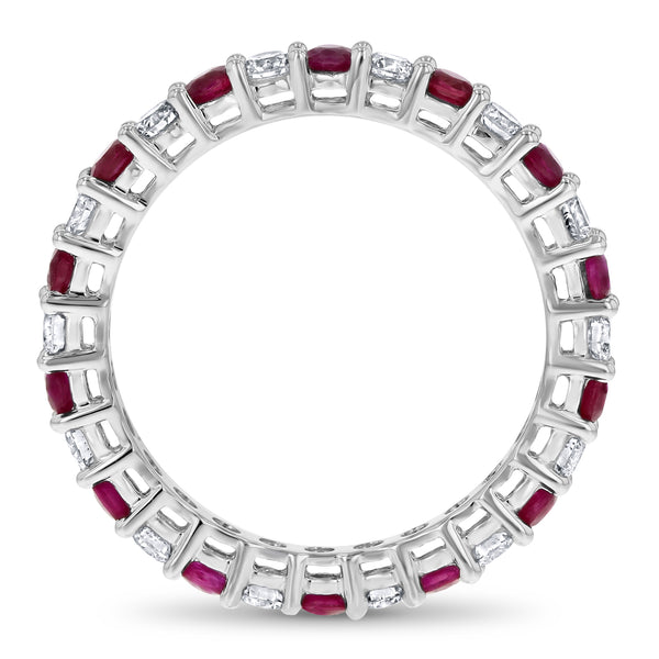 Alternating Diamond and Ruby Eternity Band - R&R Jewelers 