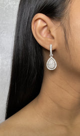 Pear Shape  Cluster Drop Earrings (E1088)
