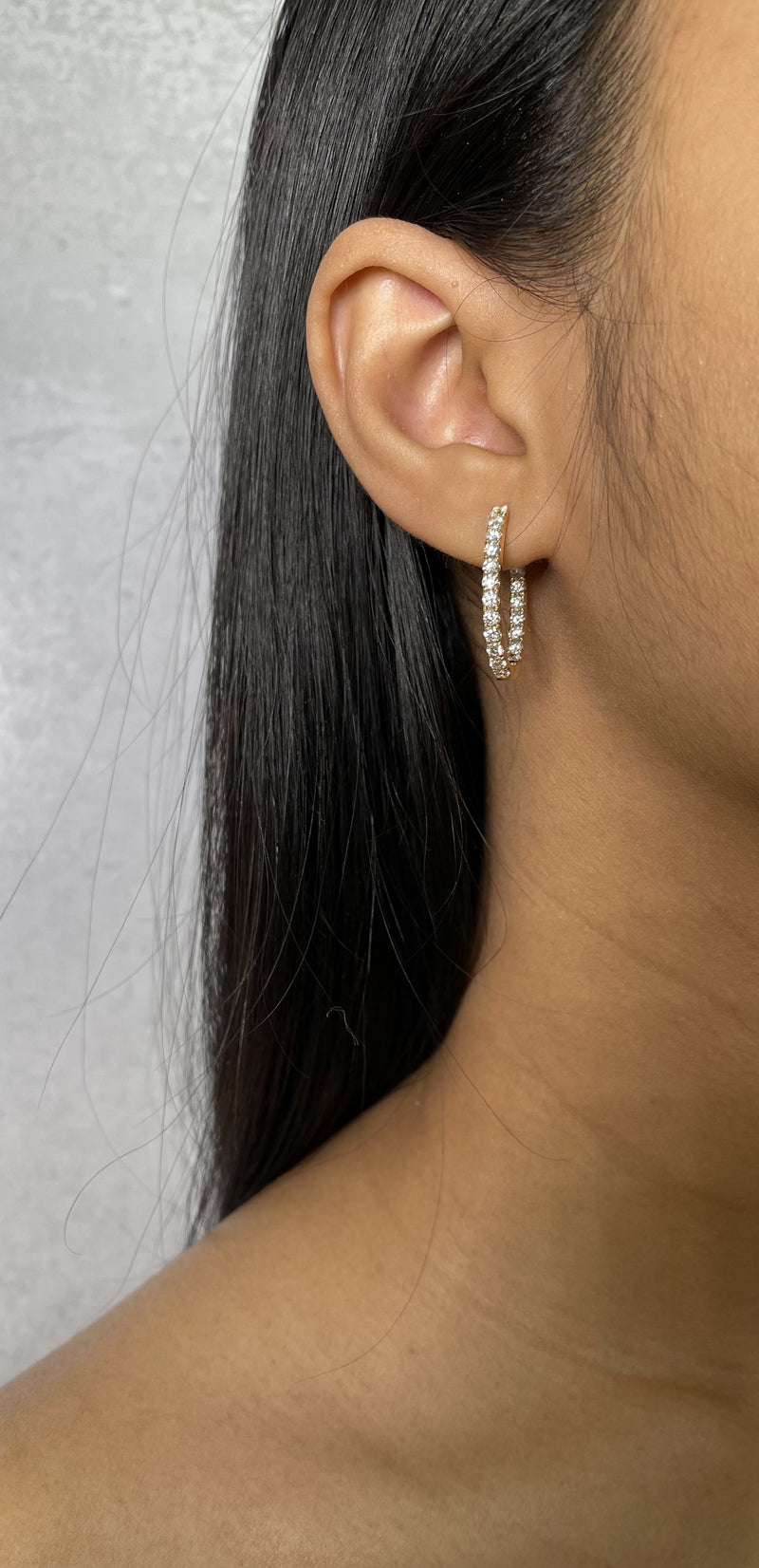Inside Out Diamond Hoop Earrings (E4169)