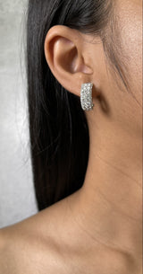 Illusion Set Diamond Omega Back Earrings - R&R Jewelers 