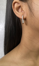 In and Out Diamond Hoop Earrings - R&R Jewelers 