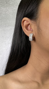 Diamond Baguette Huggie Earrings (E0058)