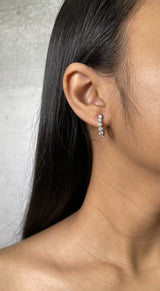 Shared Prong Diamond Huggie Earrings (E0528)
