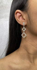 Diamond Clover Drop Earrings (E1707)