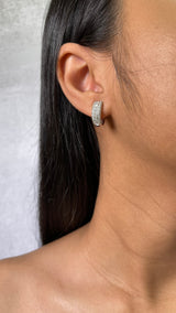 Princess Cut Diamond Huggie Earrings (E0736)
