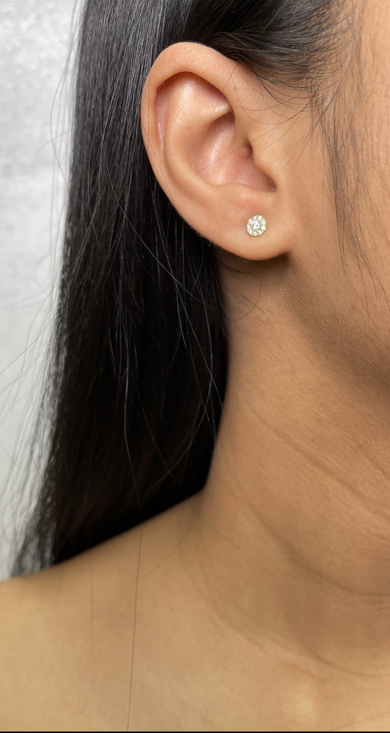 Diamond Cluster Stud Earrings (E4116)