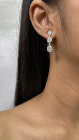 Diamond Baguette Cluster Drop Earrings (E1742)