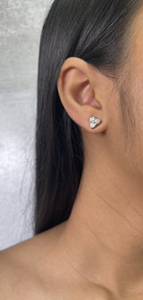 Three Stone Diamond Stud Earrings (E0209)