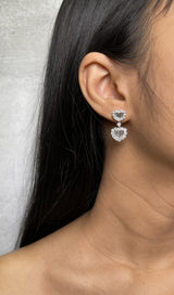 Heart Shape Diamond Baguette Drop Earrings (E1050)