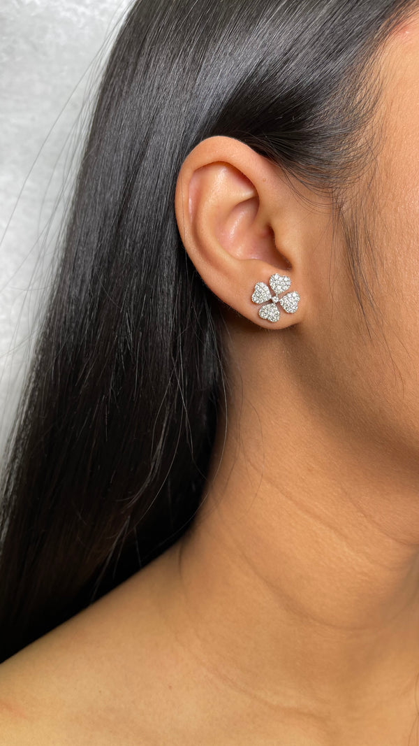 Four Leaf Clover Diamond Earrings (E2202) - R&R Jewelers 