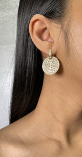 Diamond Pave Disc Earrings - R&R Jewelers 