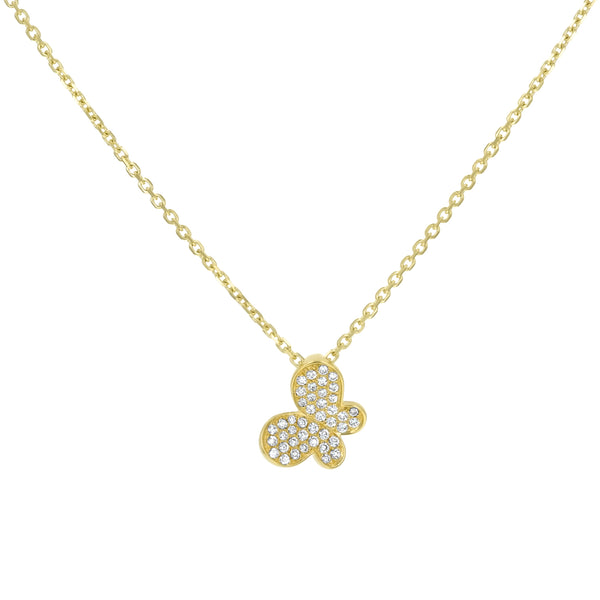 Pave` Diamond Cluster Butterfly Pendant (P1650)