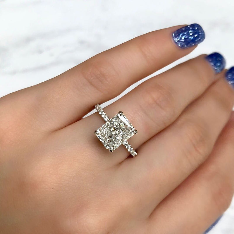 Radiant diamond shop with halo